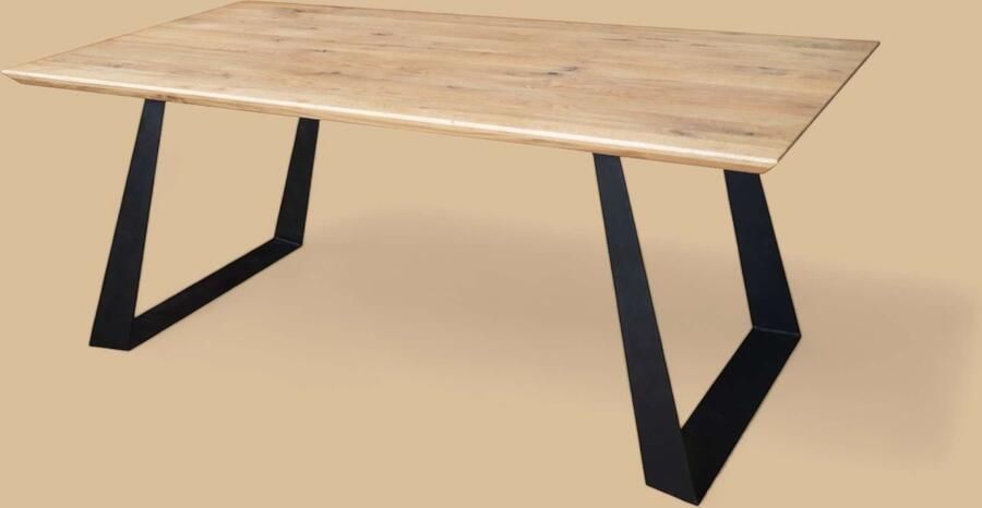 Home affaire Eettafel Team eettafel keukentafel eet tafel met Zwitserse rand U-frame van metaal 2 cm dikke tafelblad verdubbeld op 4 cm - Foto 14