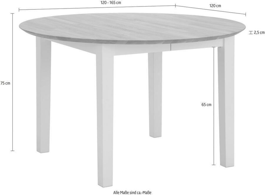 Home affaire Eettafel Time massief houten FSC tafel Diameter 120 cm met uitschuiffunctie keukentafel bestseller - Foto 5
