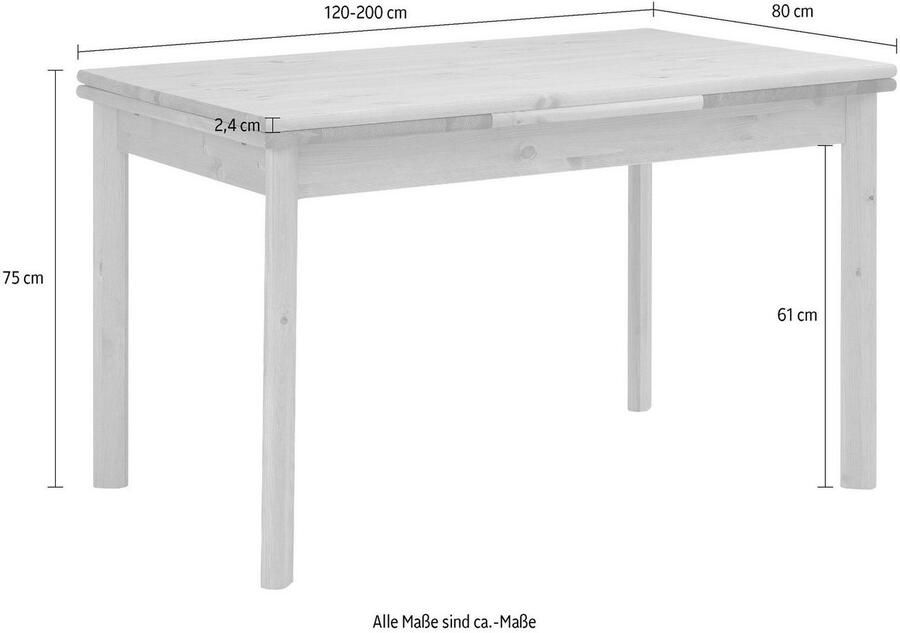 Home affaire Eettafel Tirza van massief grenen met uittrekfunctie in 2 breedten - Foto 3