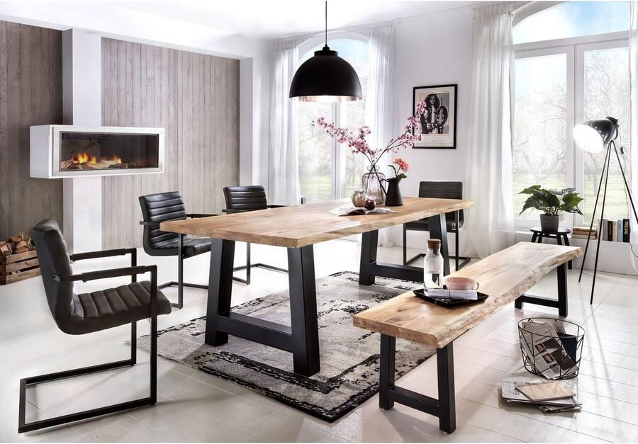 Home affaire Eettafel TRISTAN massief balkeik geolied in boomstam-look - Foto 3