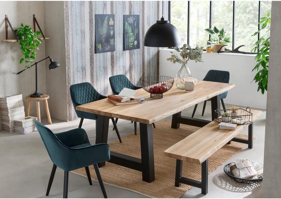 Home affaire Eettafel TRISTAN massief balkeik geolied in boomstam-look - Foto 2