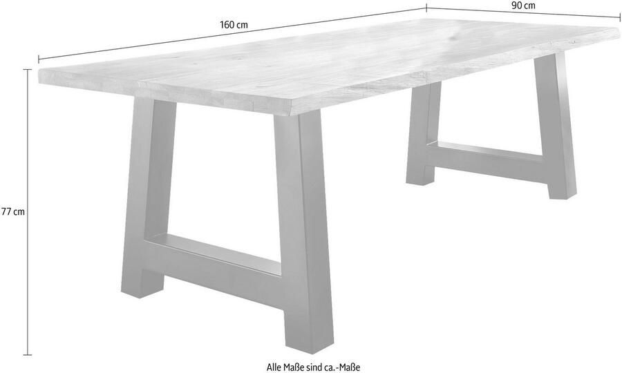 Home affaire Eettafel TRISTAN massief balkeik geolied in boomstam-look - Foto 3