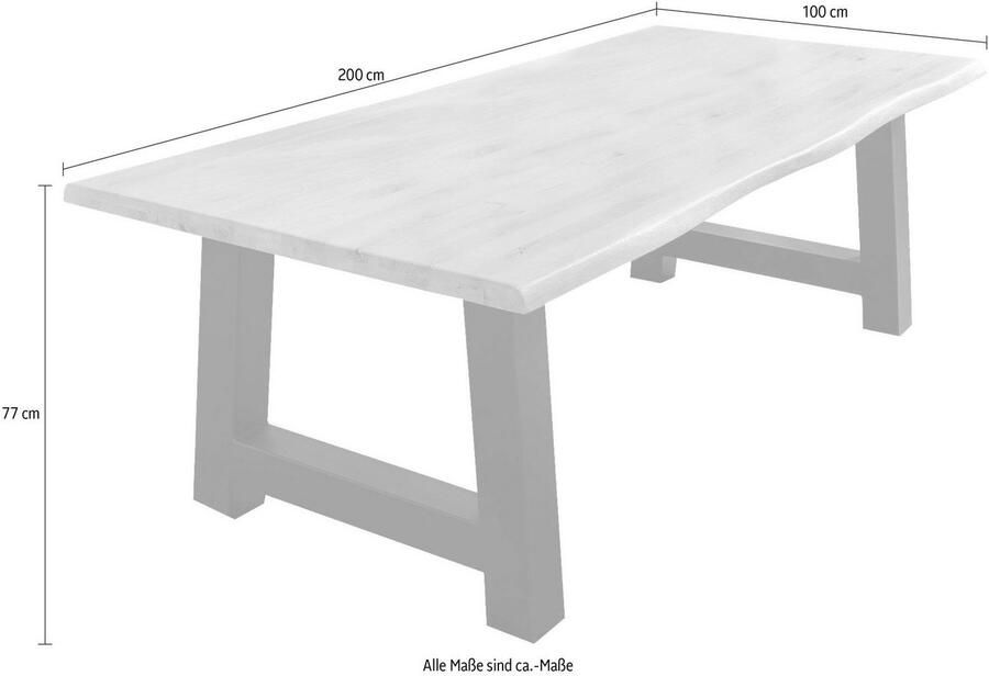 Home affaire Eettafel TRISTAN massief balkeik geolied in boomstam-look