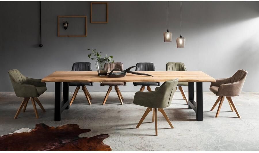 Home affaire Eettafel TRISTAN massief balkeik geolied in boomstam-look - Foto 4