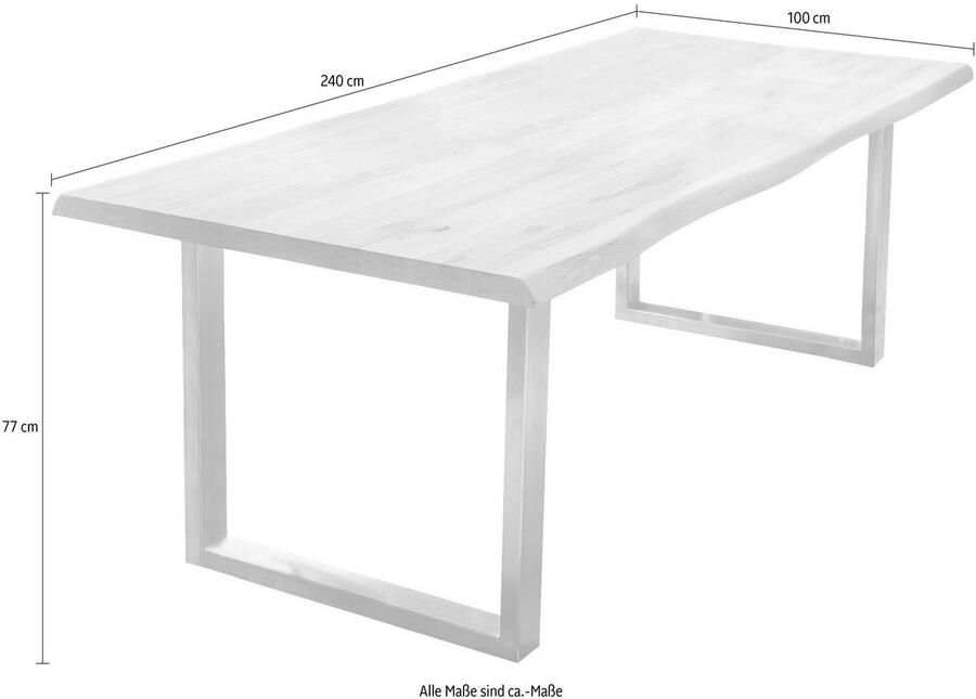 Home affaire Eettafel TRISTAN Massief eiken met boomrand - Foto 2