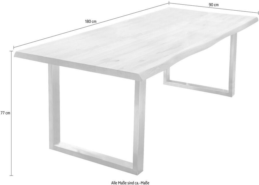 Home affaire Eettafel TRISTAN Massief eiken met boomrand - Foto 2