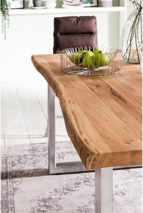 Home affaire Eettafel TRISTAN Massief eiken met boomrand - Foto 3