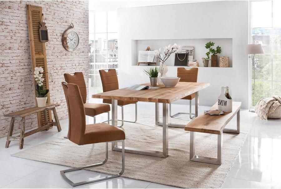 Home affaire Eettafel TRISTAN Massief eiken met boomrand - Foto 4