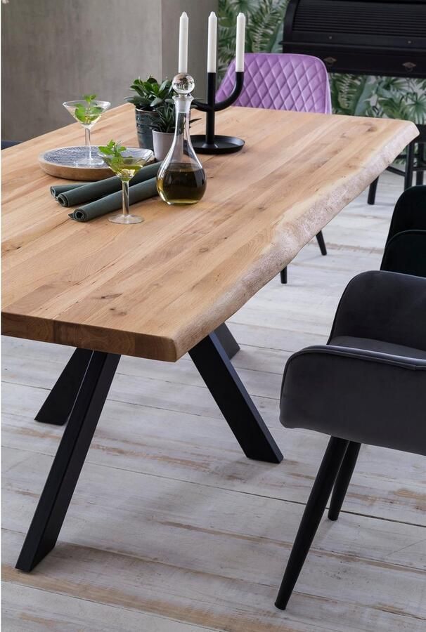 Home affaire Eettafel TRISTAN Massief wild eiken met echte boomrand - Foto 5