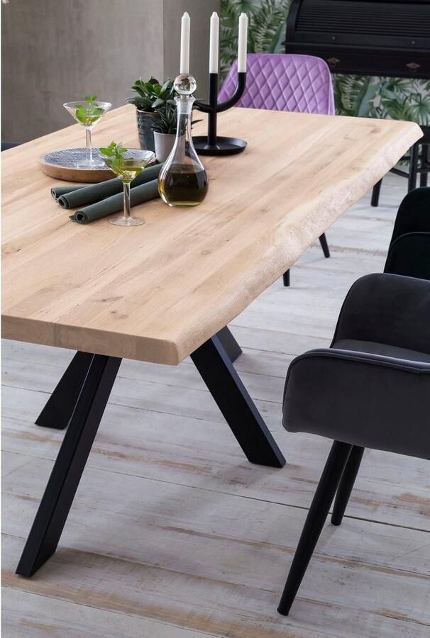 Home affaire Eettafel TRISTAN Massief wild eiken met echte boomrand - Foto 2
