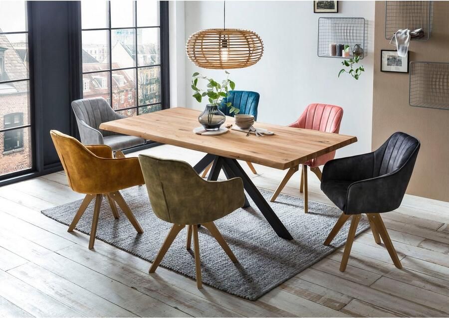 Home affaire Eettafel TRISTAN Massief wild eiken met echte boomrand - Foto 2