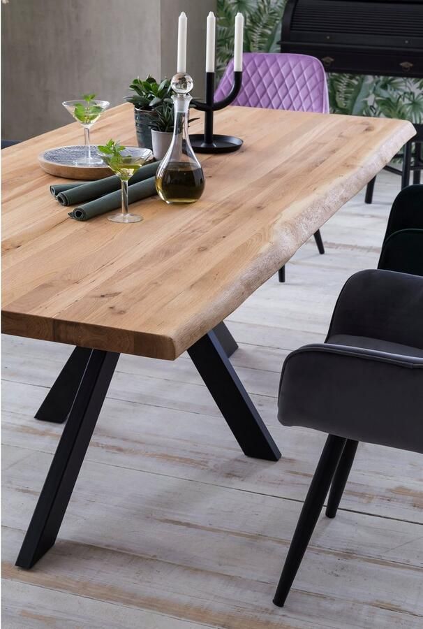 Home affaire Eettafel TRISTAN Massief wild eiken met echte boomrand - Foto 5