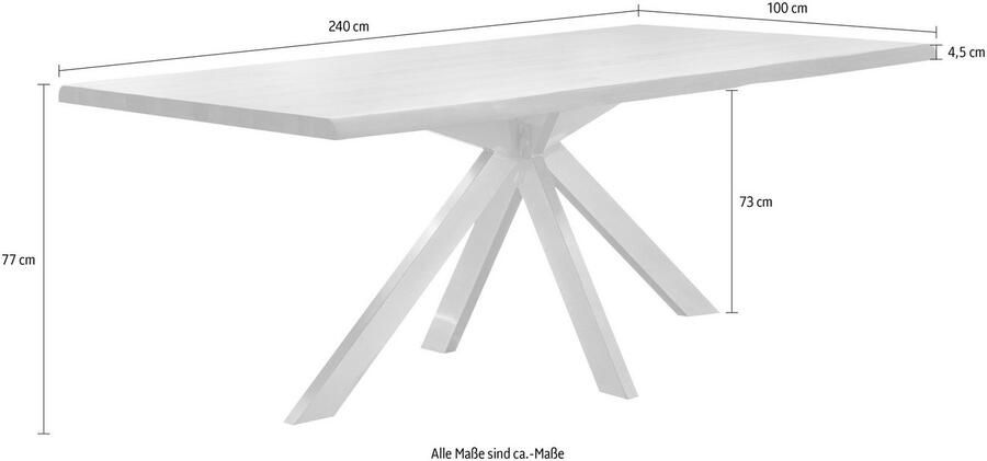 Home affaire Eettafel Tristan natur met echte boomrand - Foto 2