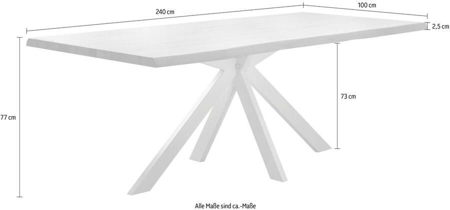Home affaire Eettafel Tristan natur met echte boomrand - Foto 2