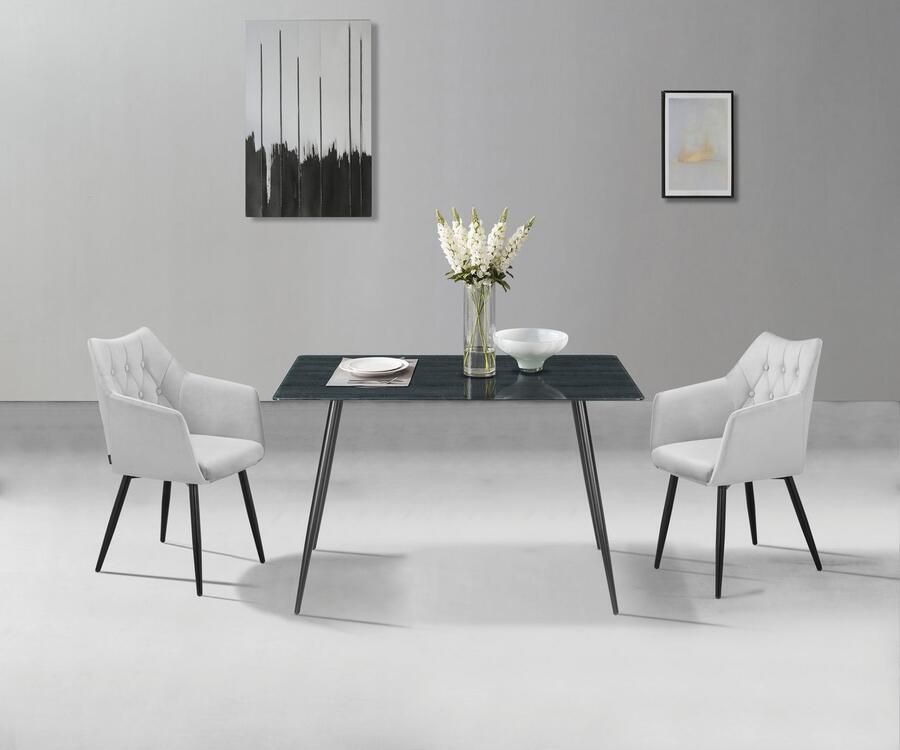 Home affaire Eettafel Turah TOPSELLER! OTTOs keuze met glazen blad in houtlook tijdloos ontwerp onderhoudsvriendelijk