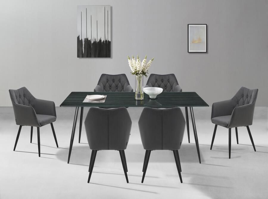 Home affaire Eettafel Turah TOPSELLER! OTTOs keuze met glazen blad in houtlook tijdloos ontwerp onderhoudsvriendelijk - Foto 8