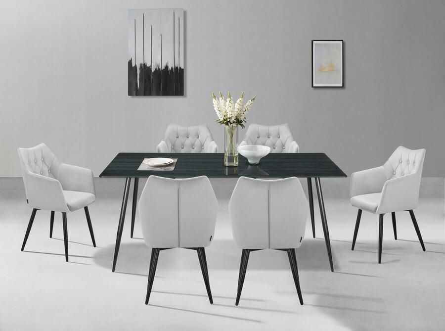 Home affaire Eettafel Turah TOPSELLER! OTTOs keuze met glazen blad in houtlook tijdloos ontwerp onderhoudsvriendelijk - Foto 3