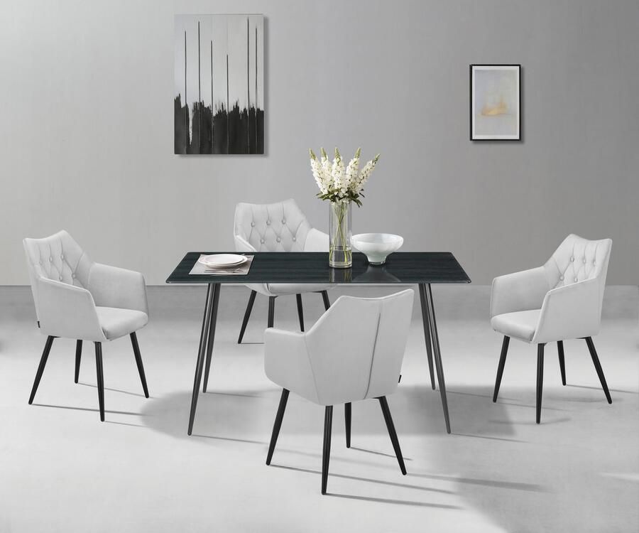 Home affaire Eettafel Turah TOPSELLER! OTTOs keuze met glazen blad in houtlook tijdloos ontwerp onderhoudsvriendelijk