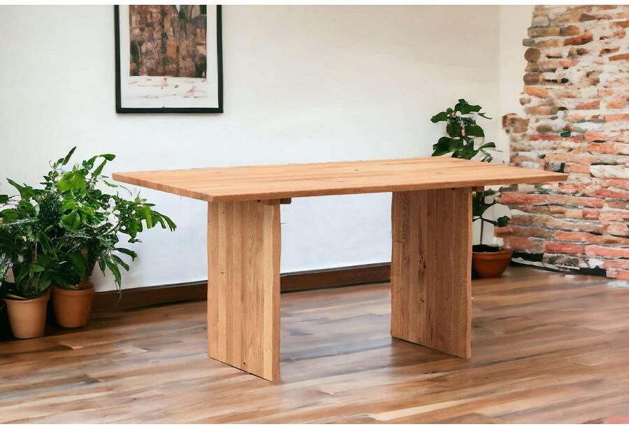 Home affaire Eettafel Waldhain keukentafel houten wangframe massief gewild eikenhout geolied - Foto 6