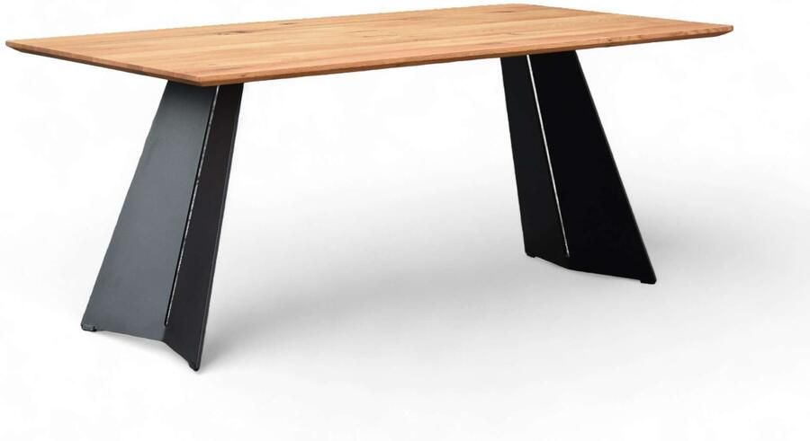 Home affaire Eettafel Winteregg keukentafel metalen wangframe massief gewild eikenhout geolied - Foto 7