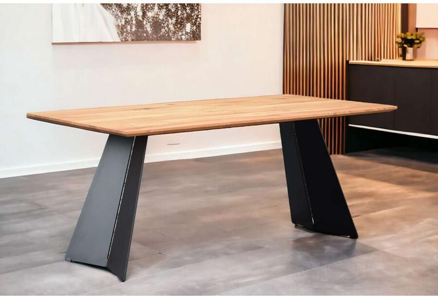 Home affaire Eettafel Winteregg keukentafel metalen wangframe massief gewild eikenhout geolied - Foto 2