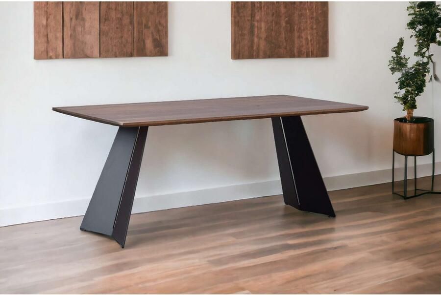 Home affaire Eettafel Winteregg keukentafel metalen wangframe massief gewild eikenhout geolied - Foto 4