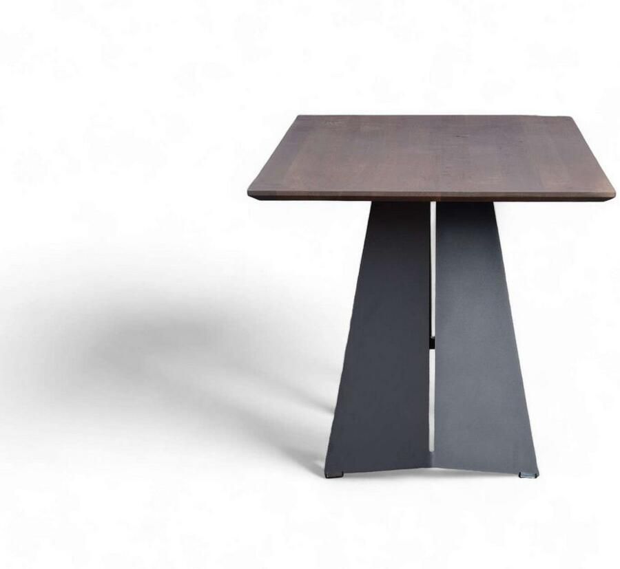 Home affaire Eettafel Winteregg keukentafel metalen wangframe massief gewild eikenhout geolied