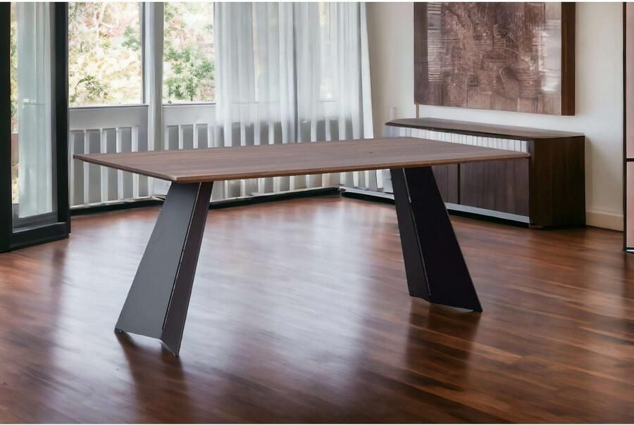 Home affaire Eettafel Winteregg keukentafel metalen wangframe massief gewild eikenhout geolied - Foto 5