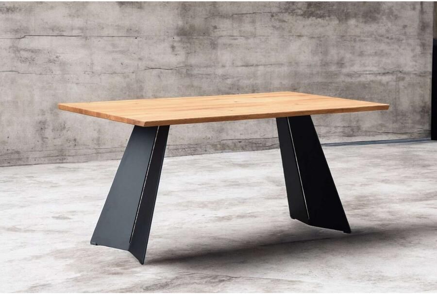 Home affaire Eettafel Winteregg keukentafel metalen wangframe massief gewild eikenhout geolied - Foto 4