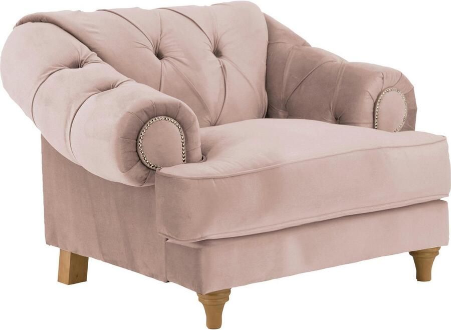 Home affaire Fauteuil Alegra met capitonnage achter opstaande naad en studs in armleuningen - Foto 3
