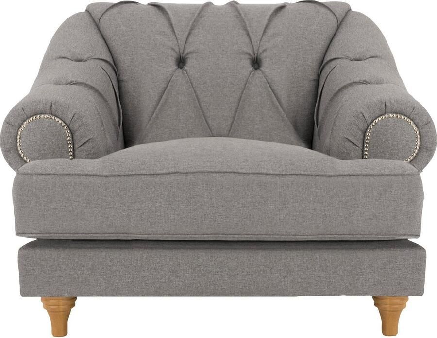 Home affaire Fauteuil Alegra met capitonnage achter opstaande naad en studs in armleuningen - Foto 3