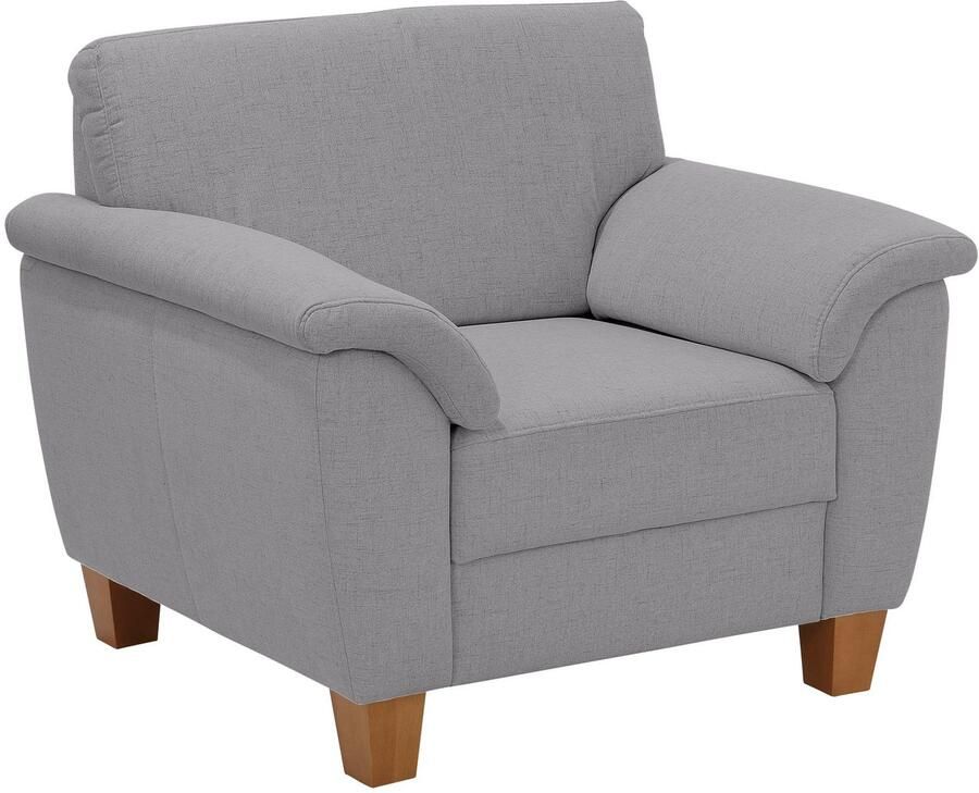 Home affaire Fauteuil Alta met binnenvering en contrastnaad poten beuken eikenkleur - Foto 2