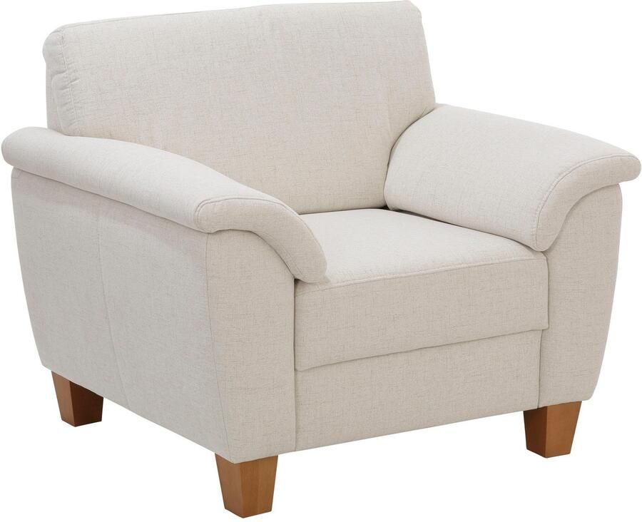 Home affaire Fauteuil Alta met binnenvering en contrastnaad poten beuken eikenkleur - Foto 5