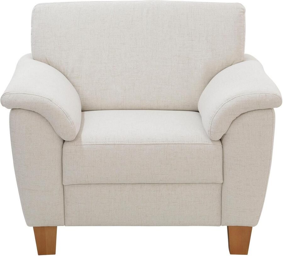 Home affaire Fauteuil Alta met binnenvering en contrastnaad poten beuken eikenkleur - Foto 3