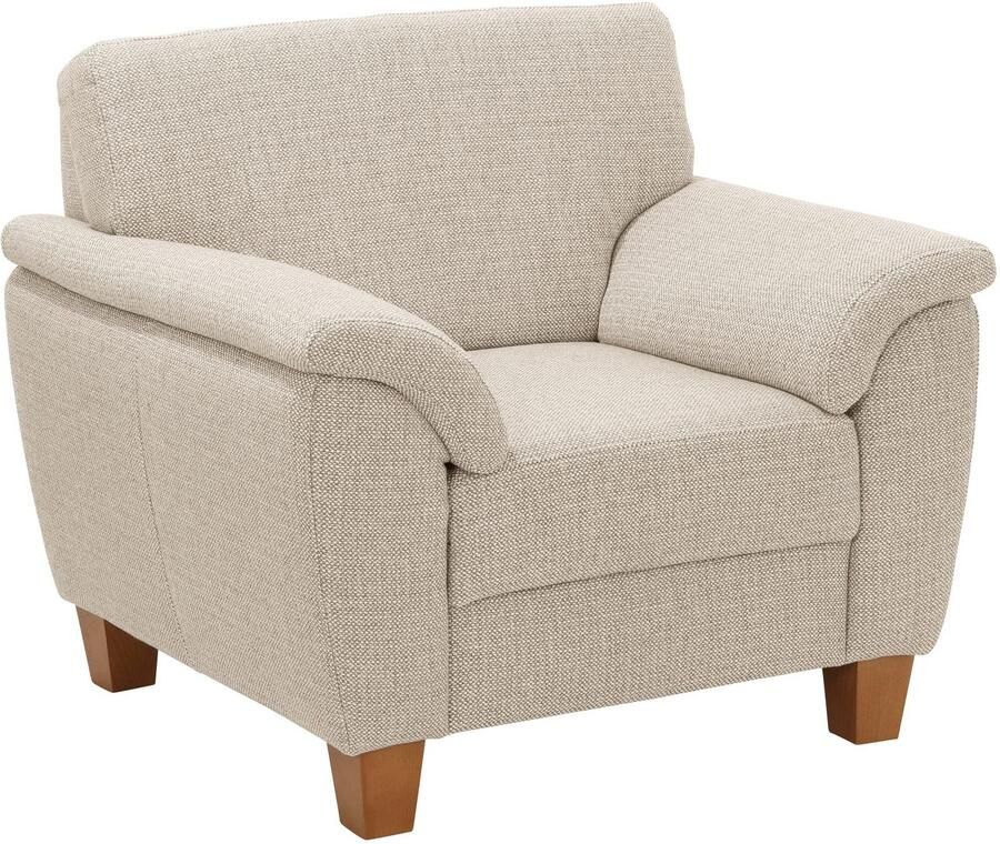 Home affaire Fauteuil Alta met binnenvering en contrastnaad poten beuken eikenkleur - Foto 2