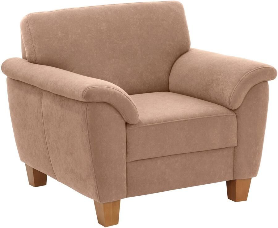 Home affaire Fauteuil Alta met binnenvering en contrastnaad poten beuken eikenkleur - Foto 2