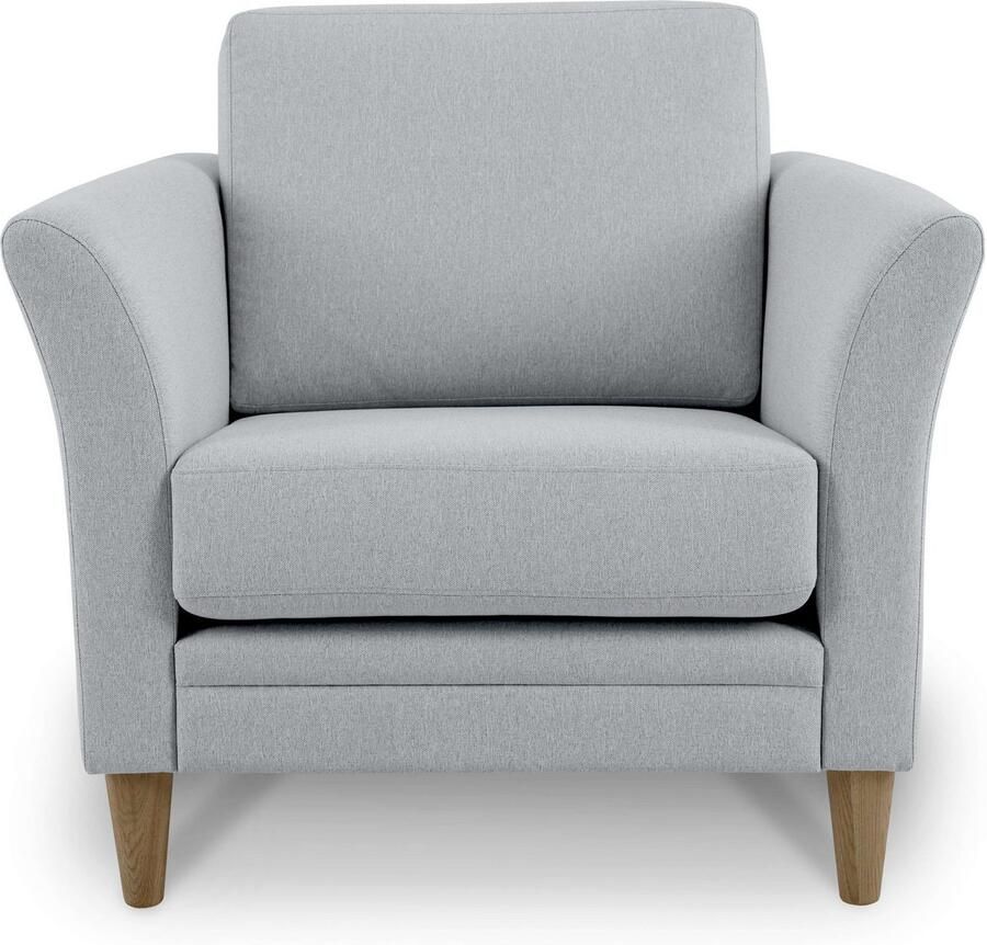 Home affaire Fauteuil Arellano breedte 93 cm klassiek ontwerp met massief houten voeten fijn geweven stof - Foto 2