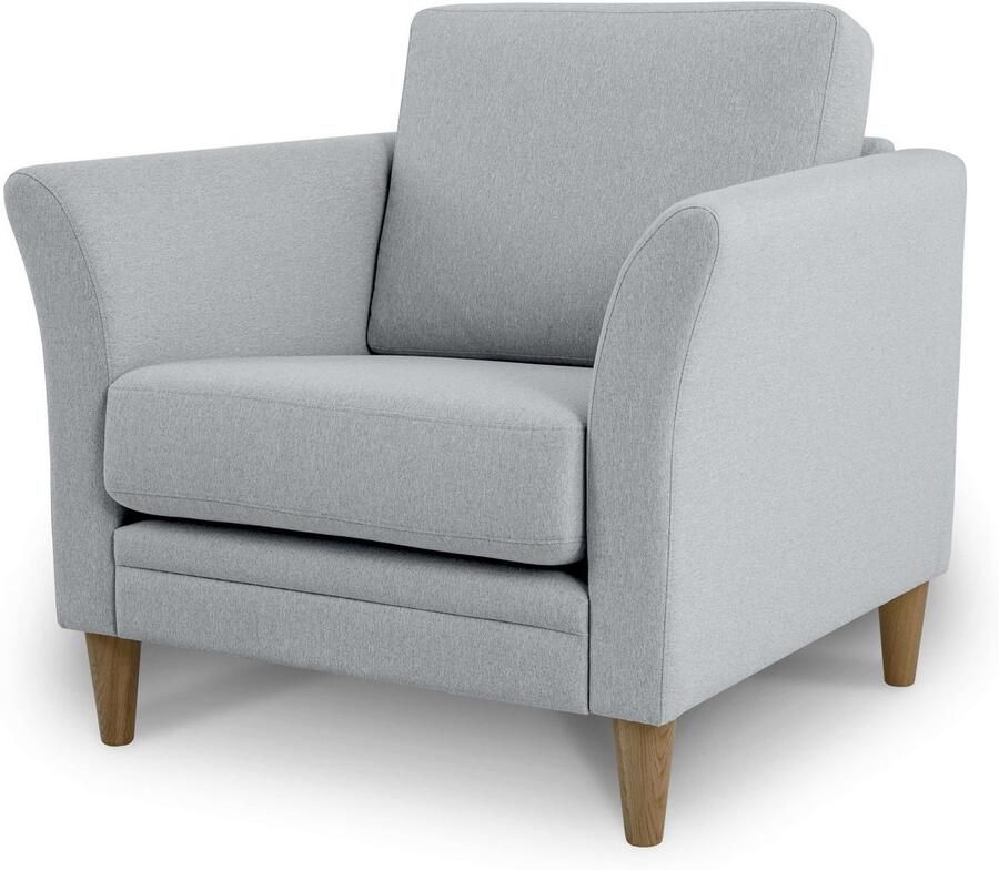 Home affaire Fauteuil Arellano breedte 93 cm klassiek ontwerp met massief houten voeten fijn geweven stof - Foto 3