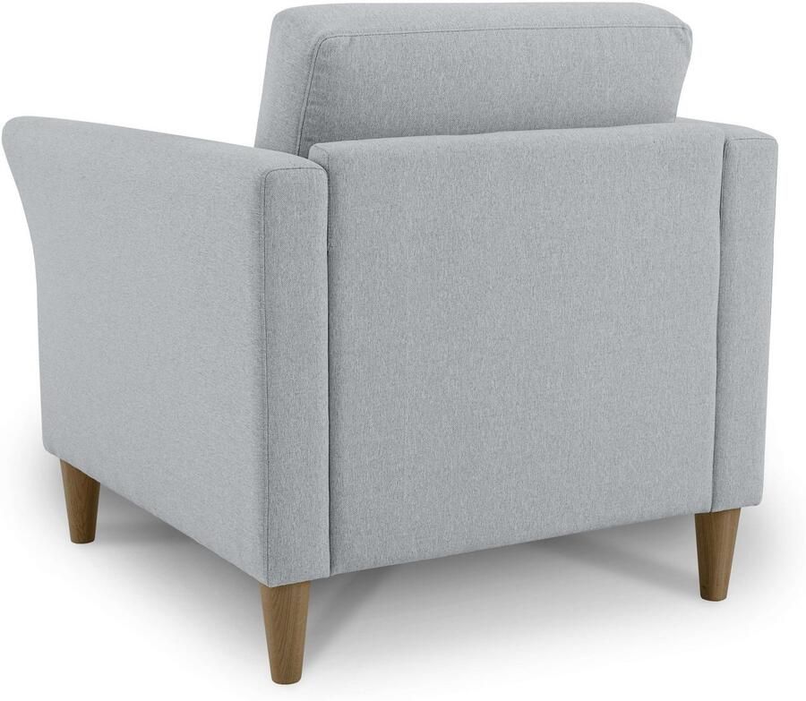 Home affaire Fauteuil Arellano breedte 93 cm klassiek ontwerp met massief houten voeten fijn geweven stof - Foto 4