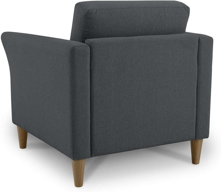 Home affaire Fauteuil Arellano breedte 93 cm klassiek ontwerp met massief houten voeten fijn geweven stof - Foto 4