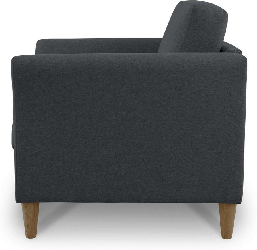 Home affaire Fauteuil Arellano breedte 93 cm klassiek ontwerp met massief houten voeten fijn geweven stof