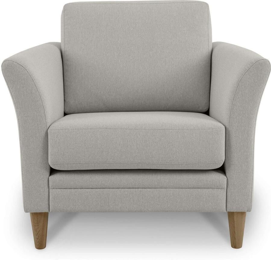 Home affaire Fauteuil Arellano breedte 93 cm klassiek ontwerp met massief houten voeten fijn geweven stof - Foto 2