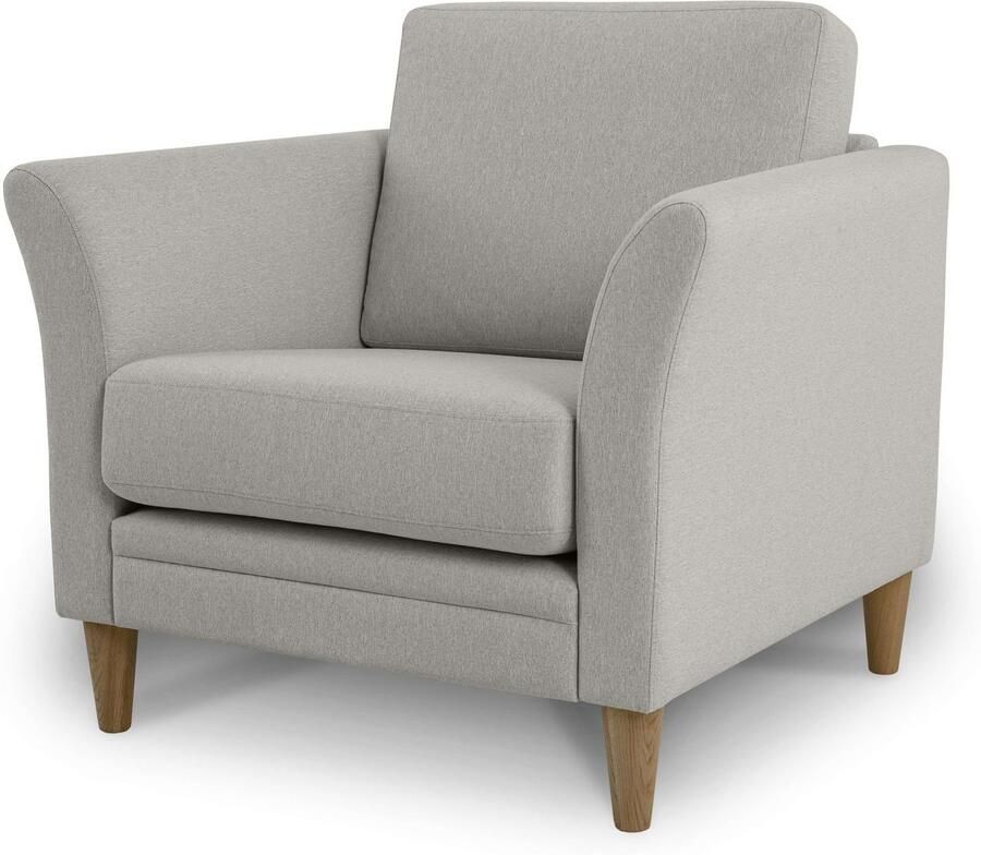 Home affaire Fauteuil Arellano breedte 93 cm klassiek ontwerp met massief houten voeten fijn geweven stof - Foto 3