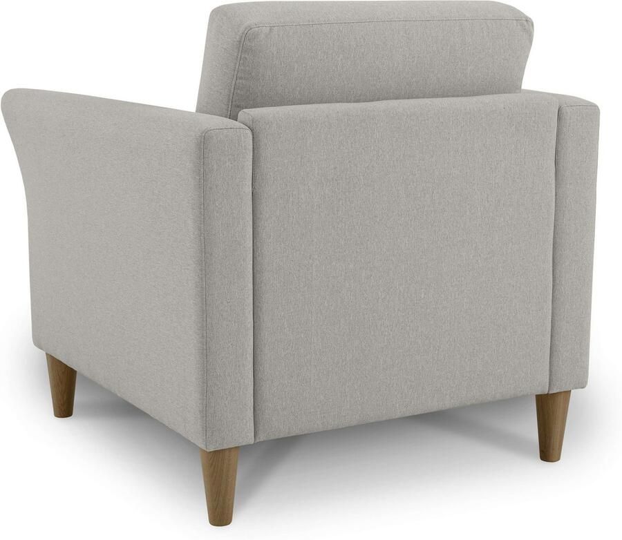 Home affaire Fauteuil Arellano breedte 93 cm klassiek ontwerp met massief houten voeten fijn geweven stof - Foto 4