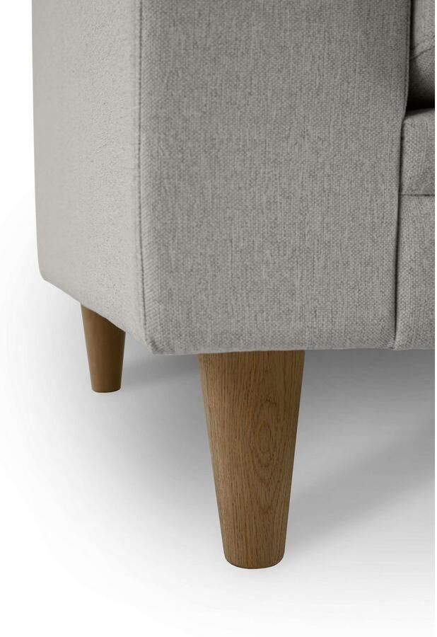 Home affaire Fauteuil Arellano breedte 93 cm klassiek ontwerp met massief houten voeten fijn geweven stof - Foto 6