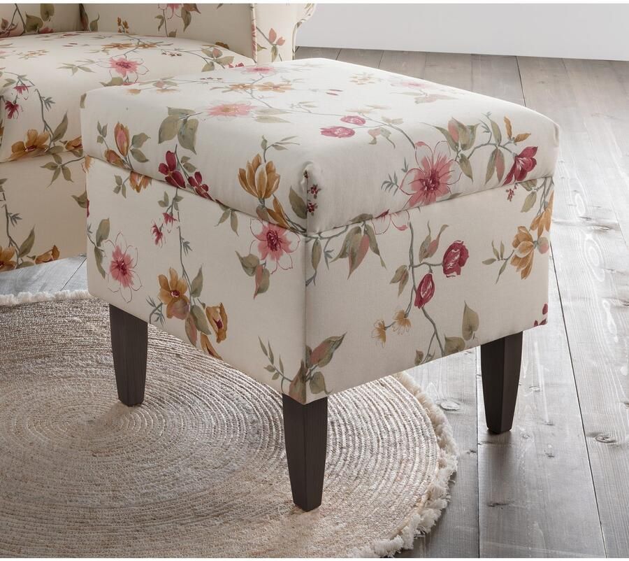 Home affaire Fauteuil Asino met pied-de-poule overtrekstof naar keuze met hocker - Foto 4