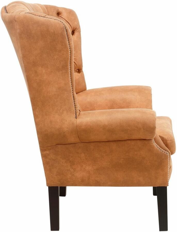 Home affaire Fauteuil Bedford oorschelp fauteuil Chesterfield met luxueuze capitonnage en gebogen armleuningen - Foto 3