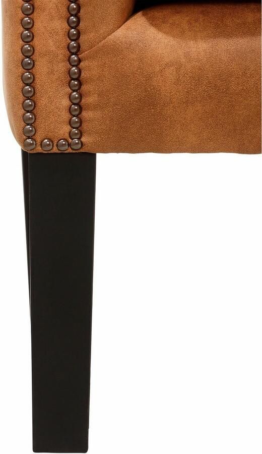 Home affaire Fauteuil Bedford oorschelp fauteuil Chesterfield met luxueuze capitonnage en gebogen armleuningen - Foto 6