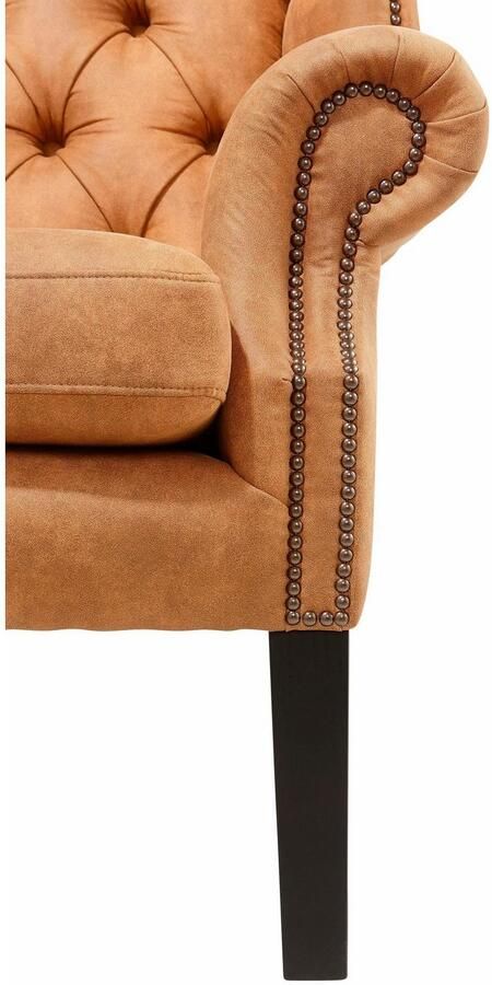 Home affaire Fauteuil Bedford oorschelp fauteuil Chesterfield met luxueuze capitonnage en gebogen armleuningen - Foto 7