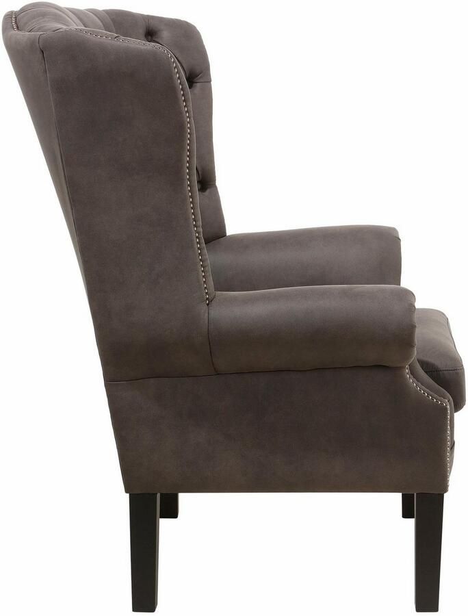 Home affaire Fauteuil Bedford oorschelp fauteuil Chesterfield met luxueuze capitonnage en gebogen armleuningen - Foto 3